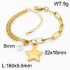 Simple Style Human Star Oval Stainless Steel Plating 18k Gold Plated Bracelets