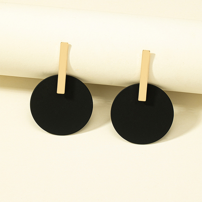 1 Pair Simple Style Round Iron Drop Earrings