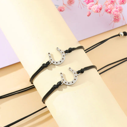 Retro Animal Stainless Steel Cotton Blend Handmade Braid Hollow Out Unisex Bracelets
