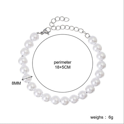 Vacation Solid Color Imitation Pearl Wholesale Bracelets