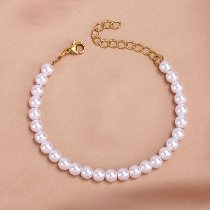 Vacation Solid Color Imitation Pearl Wholesale Bracelets