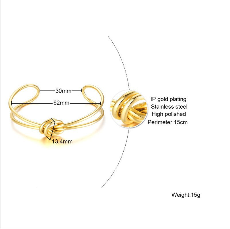 Simple Style Solid Color Stainless Steel Plating Gold Plated Bangle