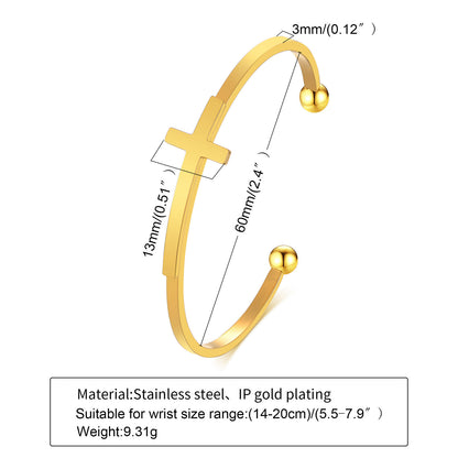 Simple Style Solid Color Stainless Steel Plating Gold Plated Bangle