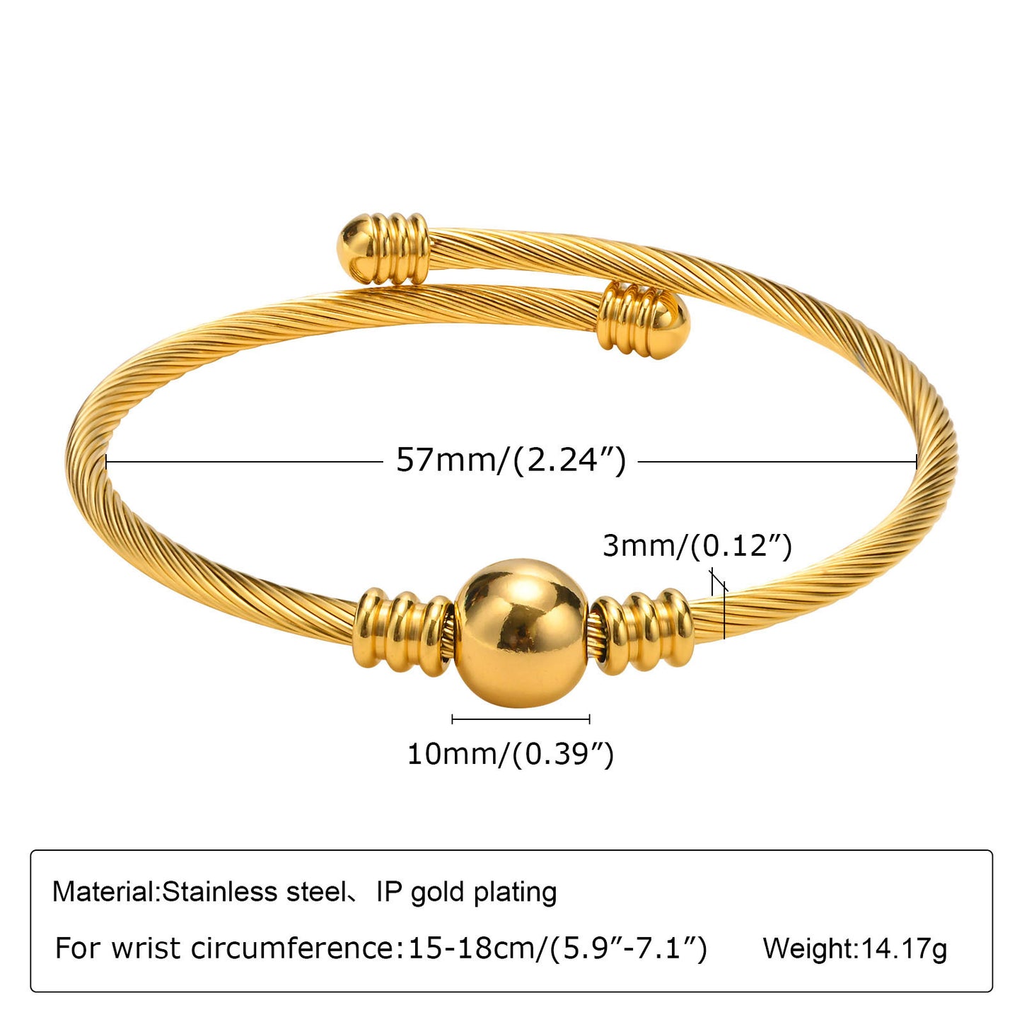 Simple Style Solid Color Stainless Steel Plating Gold Plated Bangle