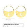 1 Pair Elegant Streetwear Star Moon Plating Stainless Steel Earrings