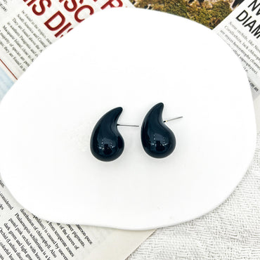 1 Pair Simple Style Water Droplets Stoving Varnish Ccb Ear Studs