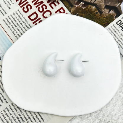 1 Pair Simple Style Water Droplets Stoving Varnish Ccb Ear Studs