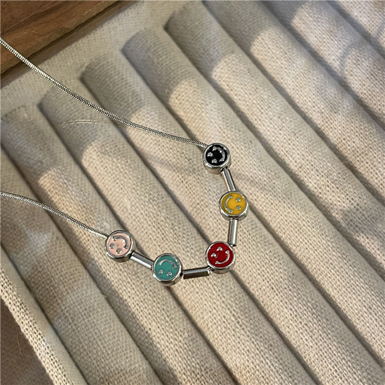 Candy Meteor ~ Colorful Beaded Xingx Necklace Female Design Sense Dopamine Girl Summer Sweet Cool Hot Girl Clavicle Chain