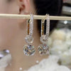 1 Pair Lady Ball Inlay Copper Rhinestones Zircon Drop Earrings