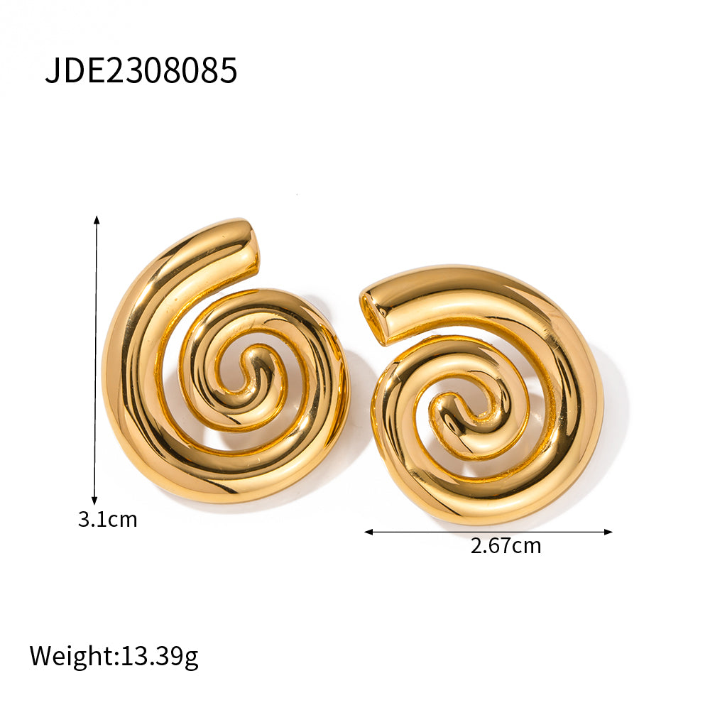 1 Pair Retro Streetwear The Answer Plating Stainless Steel 18k Gold Plated Ear Studs