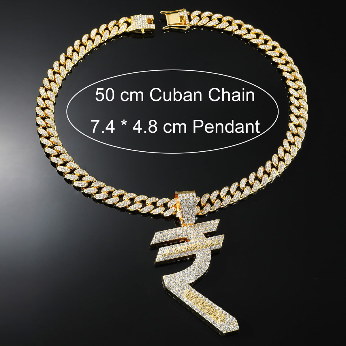 Hip-hop Letter Alloy Inlay Rhinestones Men's Pendant Necklace