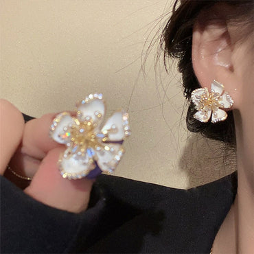 1 Pair Simple Style Flower Alloy Ear Studs