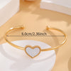 Casual Simple Style Classic Style Heart Shape Stainless Steel Plating Bangle