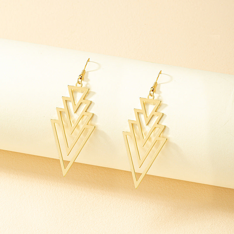 Wholesale Jewelry Basic Rhombus Alloy Irregular Plating Drop Earrings