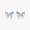 1 Pair Ig Style Sweet Butterfly Plating Inlay Sterling Silver Zircon Rhodium Plated Ear Studs