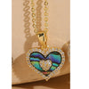 Casual Elegant Simple Style Heart Shape Copper Plating Inlay Zircon 14k Gold Plated White Gold Plated Pendant Necklace