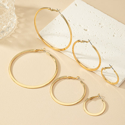 1 Pair Simple Style Round Plating Alloy Gold Plated Ear Studs