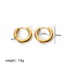 1 Pair Ig Style Color Block Solid Color Plating Metal Stainless Steel 18k Gold Plated Hoop Earrings