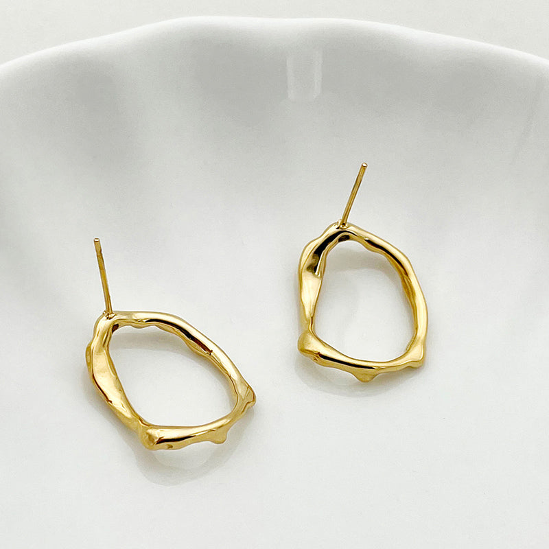 1 Pair Casual Simple Style Commute Irregular Plating Stainless Steel Gold Plated Ear Studs