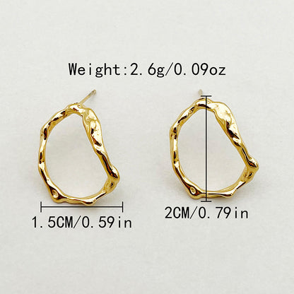 1 Pair Casual Simple Style Commute Irregular Plating Stainless Steel Gold Plated Ear Studs