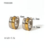 1 Pair Simple Style Color Block Plating Inlay Stainless Steel Rhinestones 18k Gold Plated Earrings