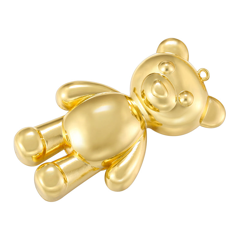 Casual Sweet Little Bear Copper Plating 18k Gold Plated Pendant Necklace