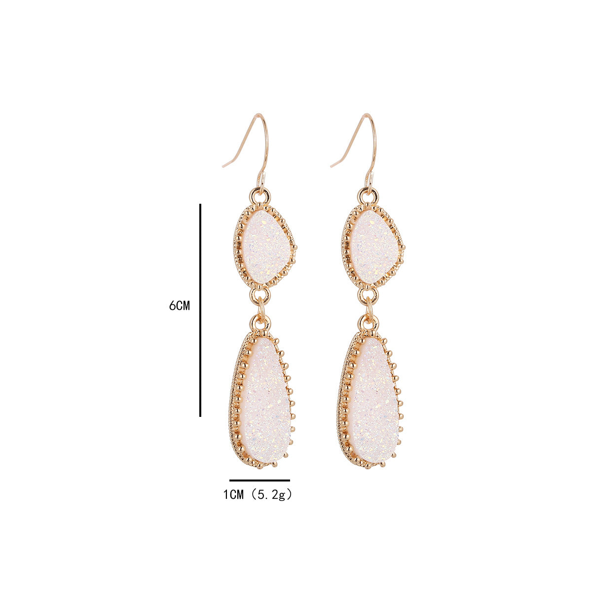 Wholesale Jewelry Simple Style Classic Style Water Droplets Alloy Resin Inlay Drop Earrings