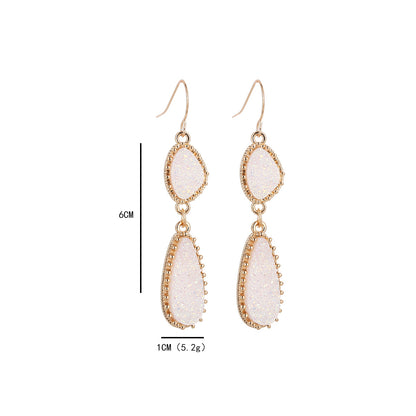 Wholesale Jewelry Simple Style Classic Style Water Droplets Alloy Resin Inlay Drop Earrings