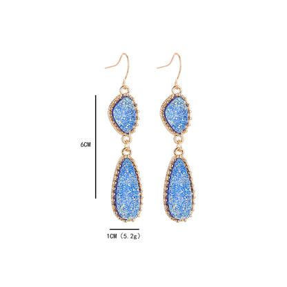 Wholesale Jewelry Simple Style Classic Style Water Droplets Alloy Resin Inlay Drop Earrings