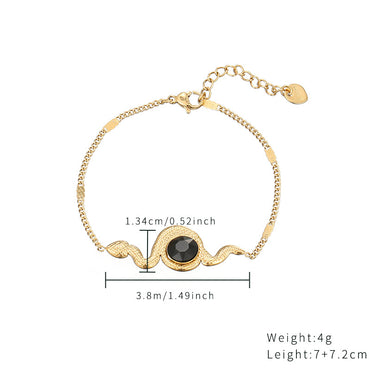 Wholesale Elegant Retro Oval Stainless Steel Plating Inlay Gold Plated Zircon Bracelets Necklace