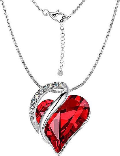 Sweet Heart Shape Sterling Silver Plating Inlay Artificial Gemstones Pendant Necklace 1 Piece