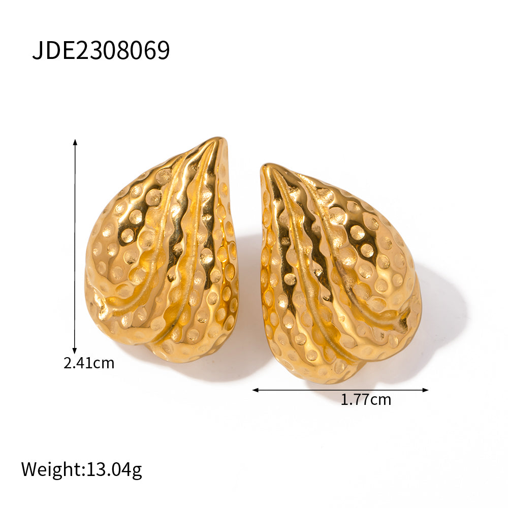 1 Pair Ig Style Simple Style Solid Color Plating Stainless Steel 18k Gold Plated Ear Studs