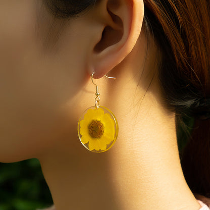 1 Pair Beach Commute Flower Arylic Drop Earrings