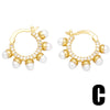 1 Pair Fashion Simple Style Twist Plating Inlay Copper Artificial Pearls Zircon 18k Gold Plated Earrings