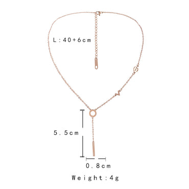 Basic Geometric Stainless Steel Titanium Steel Plating Pendant Necklace