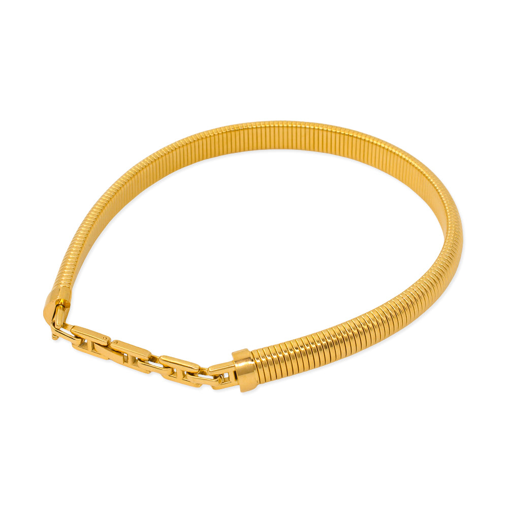 French Style Solid Color Stainless Steel Plating 18k Gold Plated Bracelets Necklace