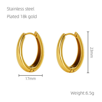 1 Pair Elegant Glam Retro U Shape Polishing Plating Stainless Steel 18k Gold Plated Earrings