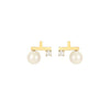 1 Pair Casual Simple Style Geometric Plating Inlay Stainless Steel Pearl Zircon White Gold Plated Gold Plated Ear Studs