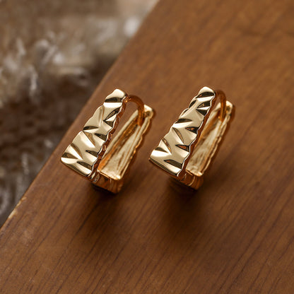 1 Pair Vintage Style Simple Style Geometric Plating Copper 18k Gold Plated Earrings