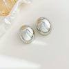 1 Pair Simple Style Geometric Oval Plating Stainless Steel Ear Studs