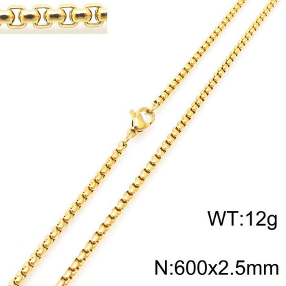 Casual Streetwear Geometric Stainless Steel Plating 18k Gold Plated Charms Pendant Necklace