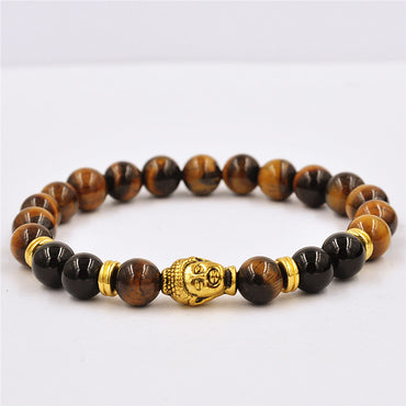 Vintage Style Simple Style Classic Style Buddha Solid Color Stainless Steel Wholesale Bracelets