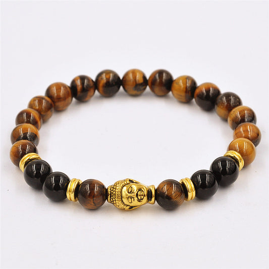 Vintage Style Simple Style Classic Style Buddha Solid Color Stainless Steel Wholesale Bracelets
