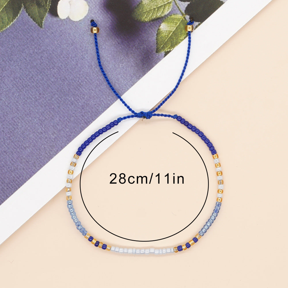 Cross-border Niche Minimalist Design Bohemian Mgb Color Bead Handmade Beaded Women's Bracelet