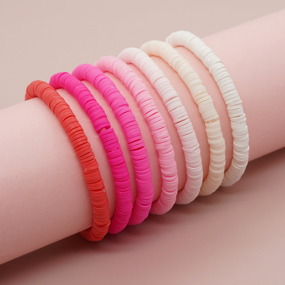 Elegant Sweet Geometric Solid Color Soft Clay Wholesale Bracelets