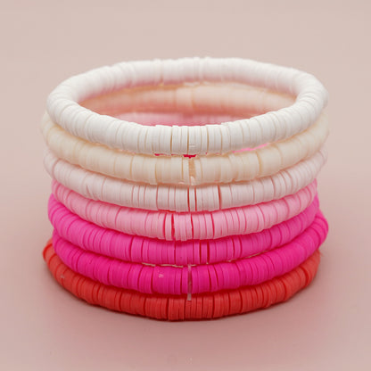 Elegant Sweet Geometric Solid Color Soft Clay Wholesale Bracelets