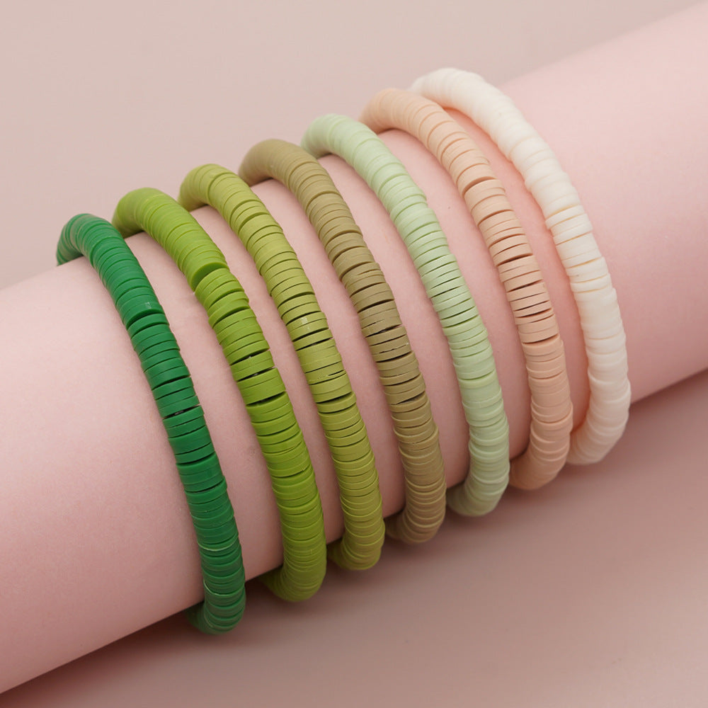 Elegant Sweet Geometric Solid Color Soft Clay Wholesale Bracelets