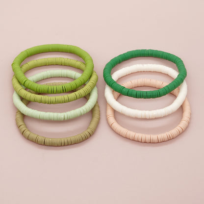 Elegant Sweet Geometric Solid Color Soft Clay Wholesale Bracelets