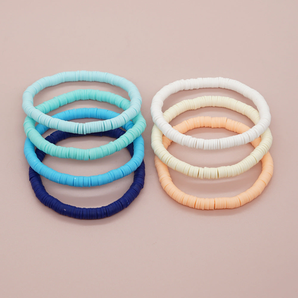 Elegant Sweet Geometric Solid Color Soft Clay Wholesale Bracelets