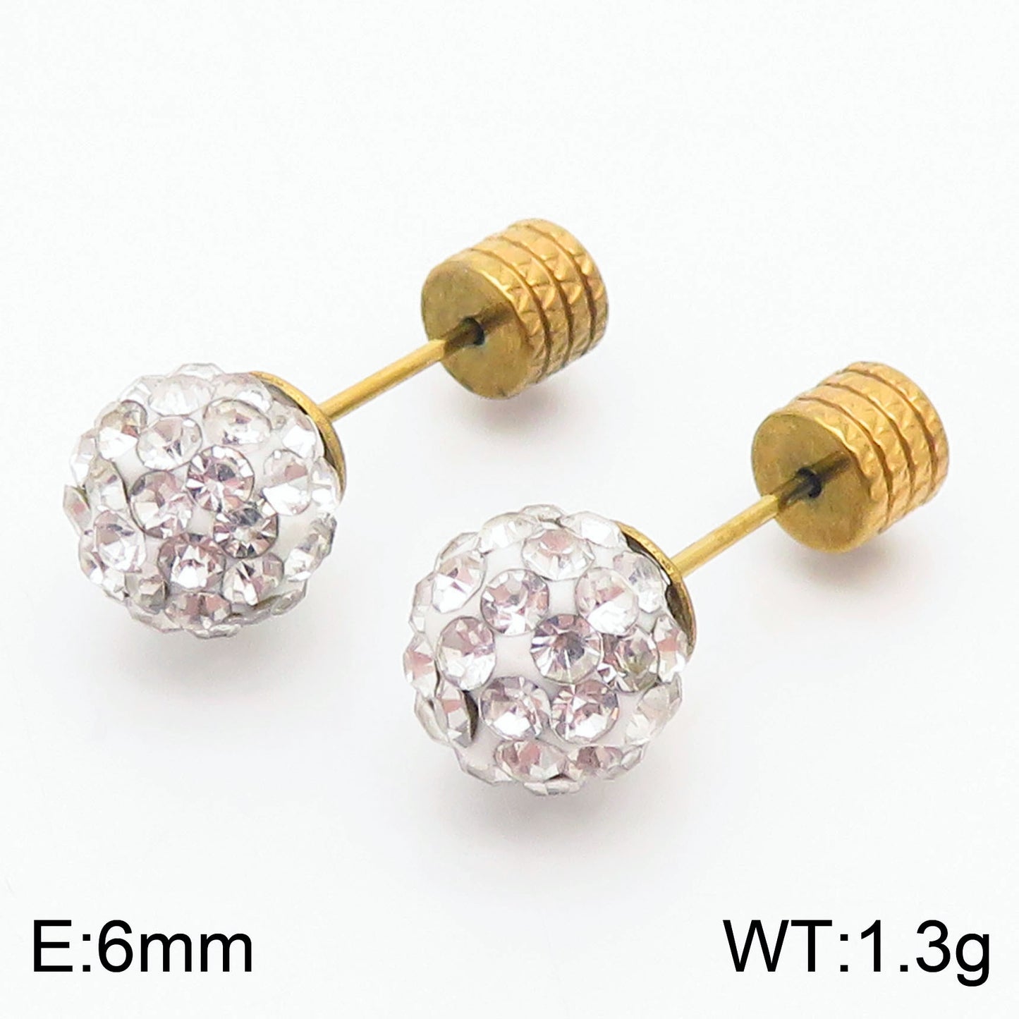 European And American Ornament Elegant Fashion Steel Color Shambhala Stud Earrings Female Earring Bone Nail Diamond Ball Cross-border Wholesale